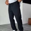 PARACHUTE FABRIC JOGGER BAGGY - BLACK