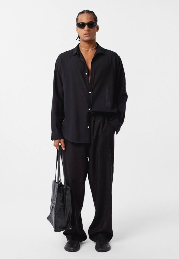 LINEN SHIRT - BLACK