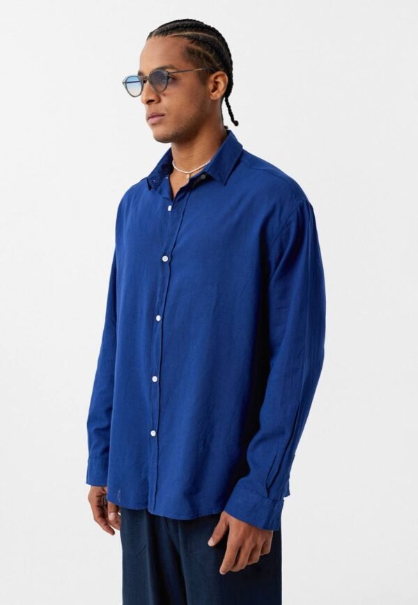 LINEN SHIRT - NAVY