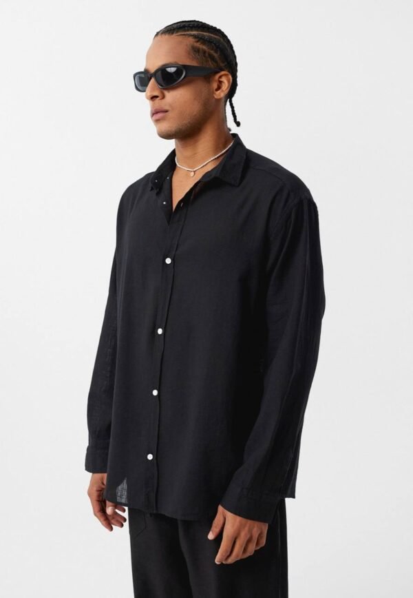 LINEN SHIRT - BLACK