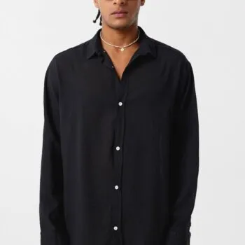 IMG_6594 LINEN SHIRT - BLACK