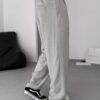 COTTON PLEATED TROUSERS - GREY
