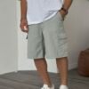 CARGO SHORT JEANS - MINT GREEN