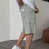 CARGO SHORT JEANS - MINT GREEN