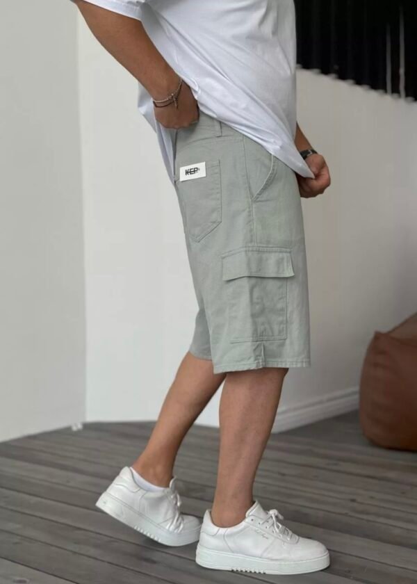 CARGO SHORT JEANS - MINT GREEN