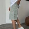 CARGO SHORT JEANS - MINT GREEN