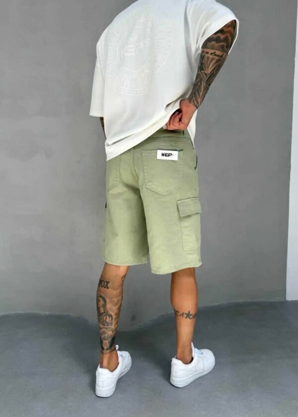 CARGO SHORT JEANS - SERENE GREEN