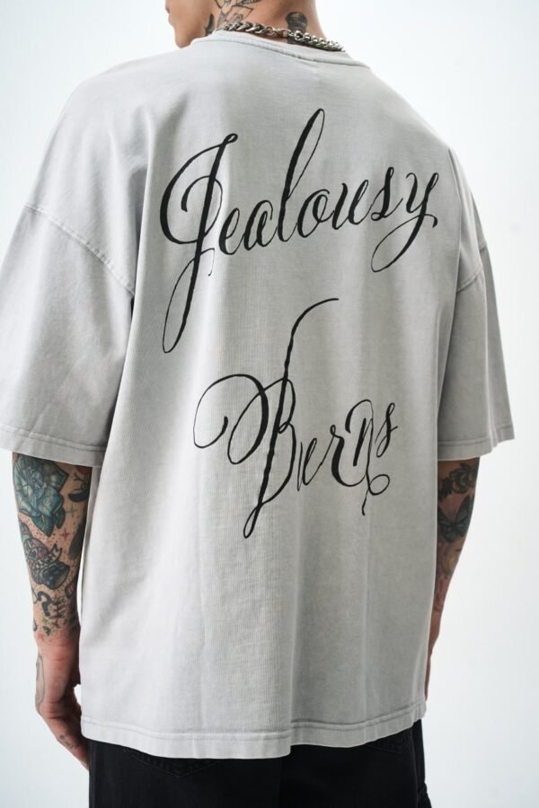 JEALOUSY BURNS T-SHIRT - WASHED GREY