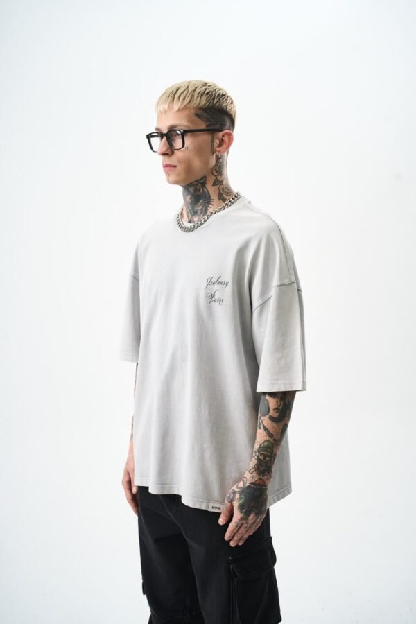 JEALOUSY BURNS T-SHIRT - WASHED GREY