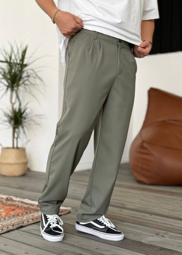 Screenshot COTTON PLEATED TROUSERS - OLIVE