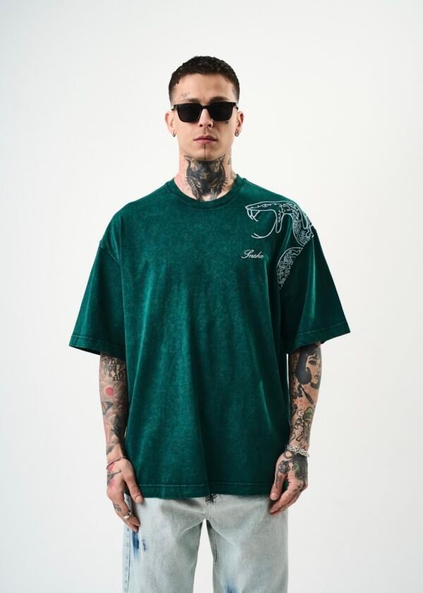 Screenshot SNAKE WASHED T-SHIRT - GREEN