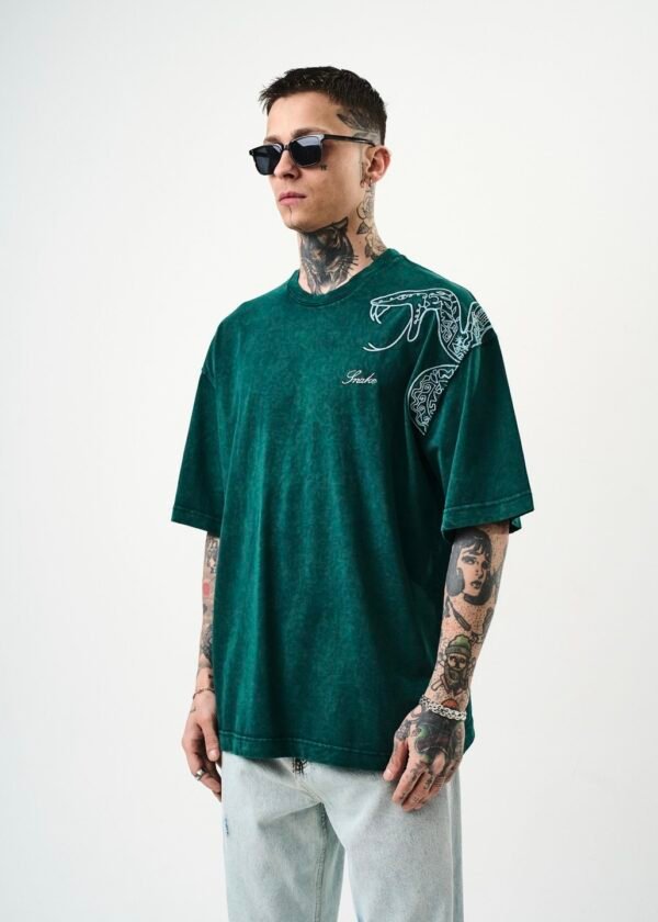 Screenshot SNAKE WASHED T-SHIRT - GREEN