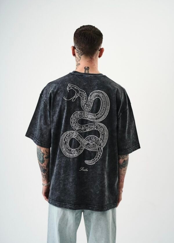 Screenshot SNAKE WASHED T-SHIRT - BLACK