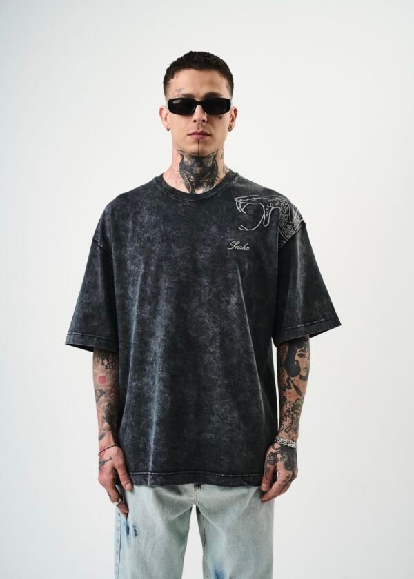 Screenshot SNAKE WASHED T-SHIRT - BLACK