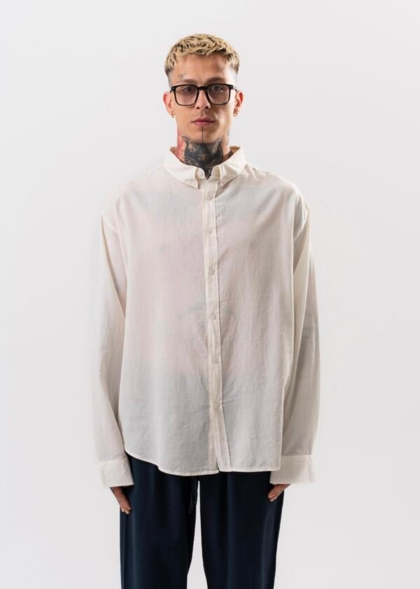 LINEN - COTTON SHIRT - OFF WHITE