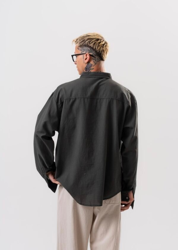 LINEN - COTTON SHIRT - OLIVE