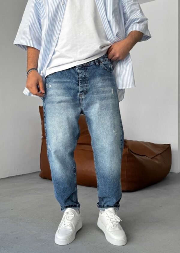 BOYFRIEND RIPPED JEANS - STONE WASH