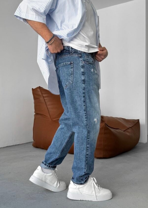 BOYFRIEND RIPPED JEANS - STONE WASH