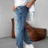 BOYFRIEND RIPPED JEANS - STONE WASH