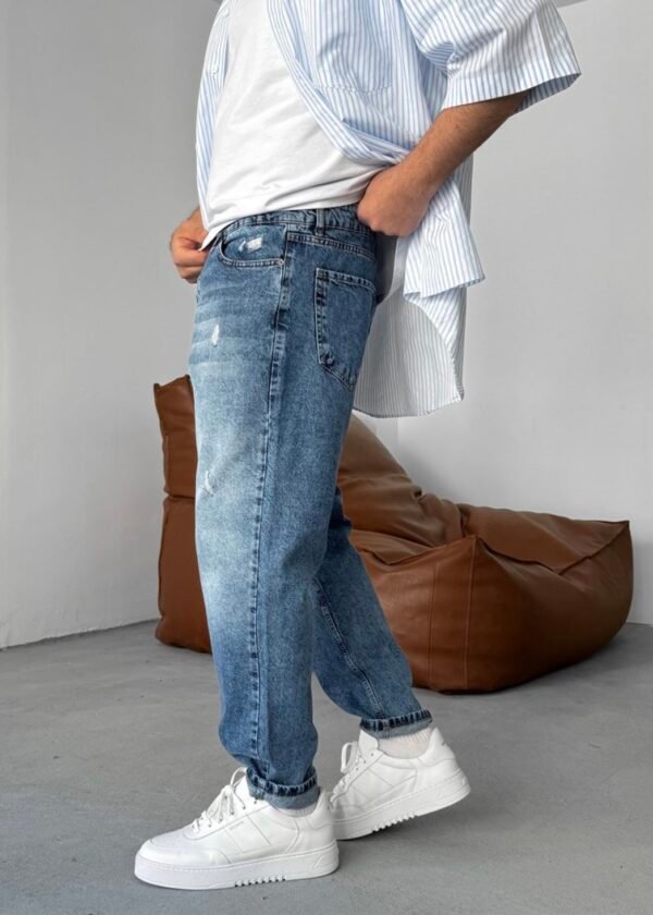 BOYFRIEND RIPPED JEANS - STONE WASH