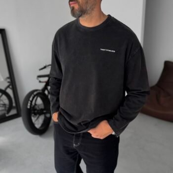 Screenshot WASHED SWEATSHIRT - BLACK