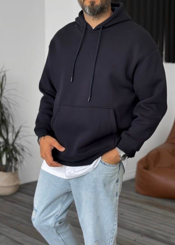UNLINED ESSENTIAL HOODIE - NAVY