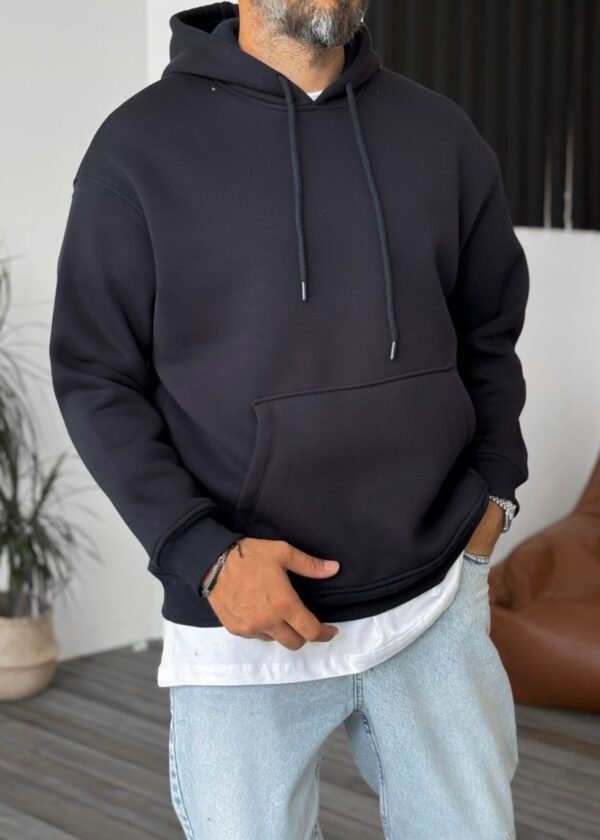 UNLINED ESSENTIAL HOODIE - NAVY