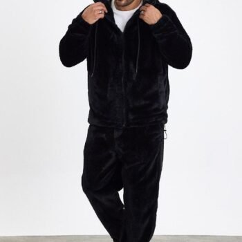 IMG_8698 COZY ZIPPER HOODIE - BLACK