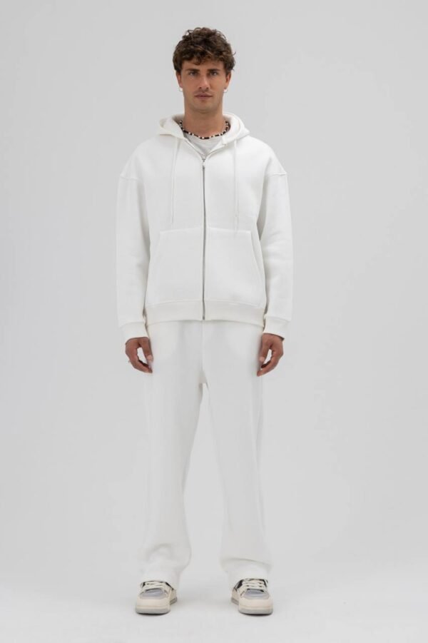 ESSENTIAL ZIPPER HOODIE - WHITE