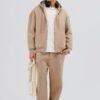 ESSENTIAL ZIPPER HOODIE - BEIGE