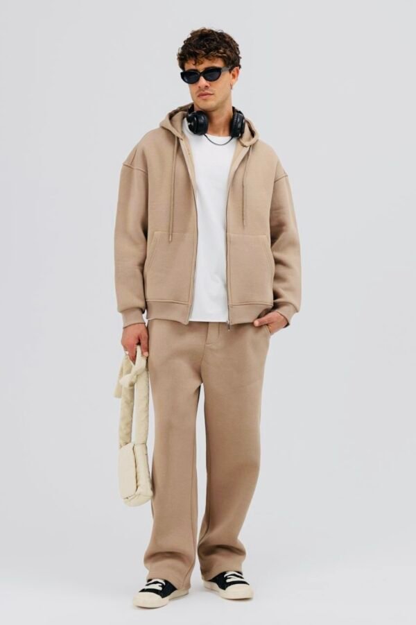 ESSENTIAL ZIPPER HOODIE - BEIGE