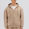 ESSENTIAL ZIPPER HOODIE - BEIGE