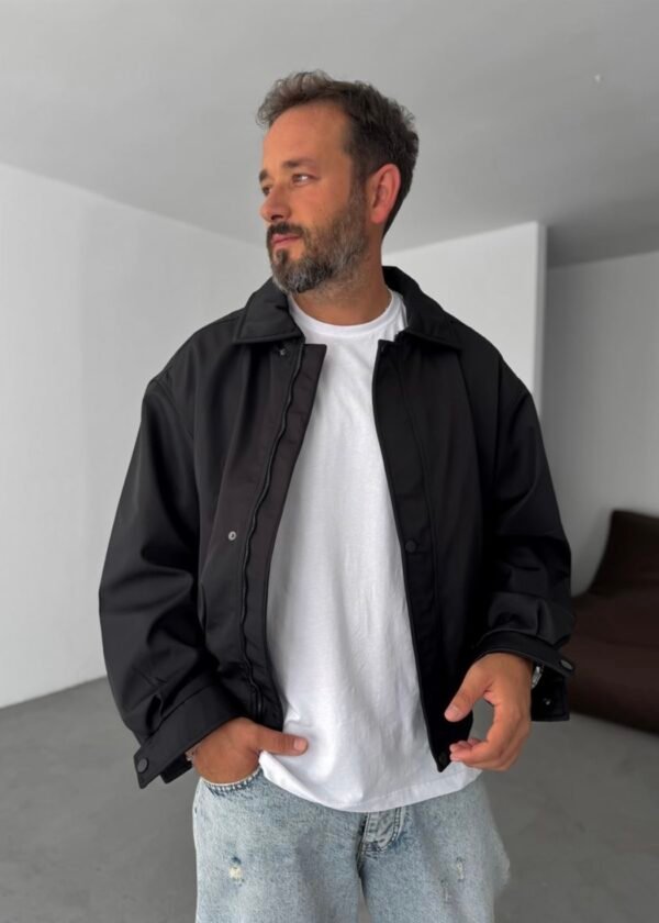 BASIC BUTTON JACKET - BLACK