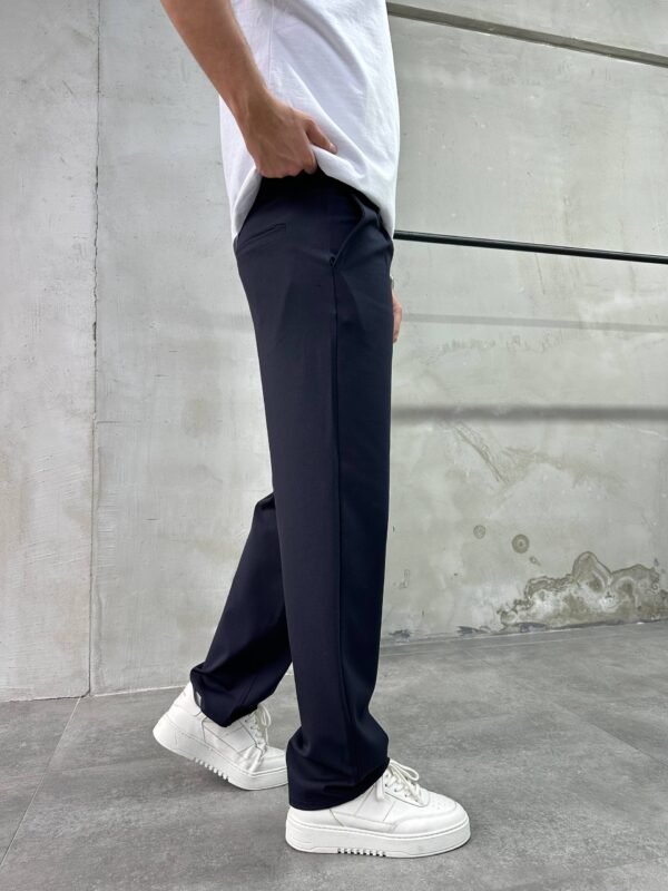 IMG_9023 HEAVY COTTON PLEATED TROUSERS - NAVY