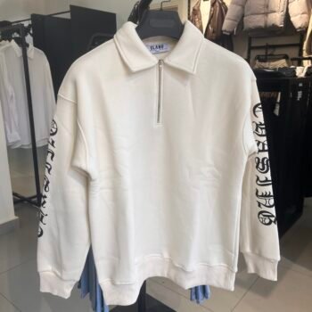 IMG_9128 LEGEND HALF ZIPPER SWEATSHIRT - OFF WHITE