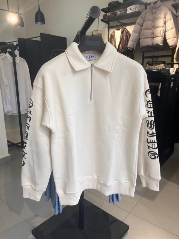 LEGEND HALF ZIPPER SWEATSHIRT - OFF WHITE