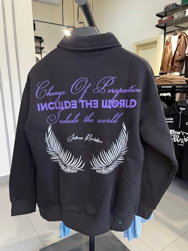 SILENCE HALF ZIPPER SWEATSHIRT - BLACK