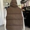 HALF PUFFER JACKET - BROWN