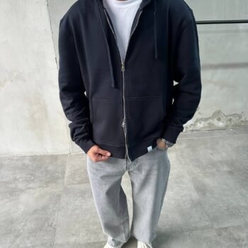 IMG_9002 ESSENTIAL DOUBLE ZIPPER HOODIE - NAVY