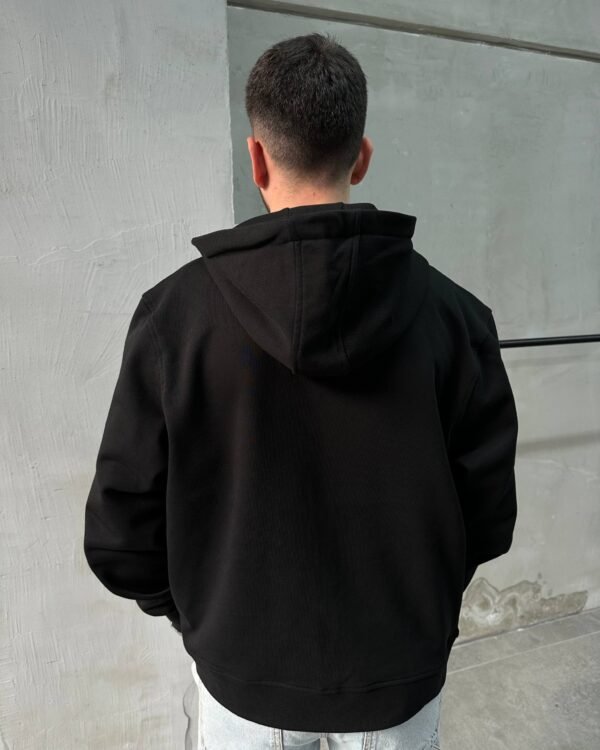ESSENTIAL DOUBLE ZIPPER HOODIE - BLACK