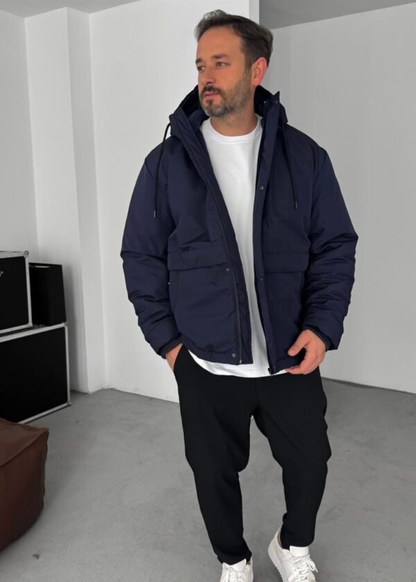 HOODED INFLATABLE JACKET - NAVY