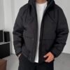 HOODED INFLATABLE JACKET - BLACK