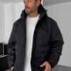 HOODED INFLATABLE JACKET - BLACK