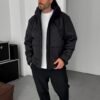 HOODED INFLATABLE JACKET - BLACK