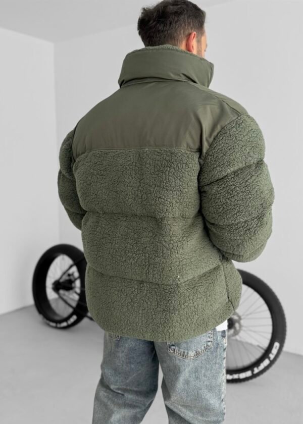 FUR PUFFER JACKET - OLIVE