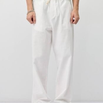 LINEN BAGGY PANT - WHITE