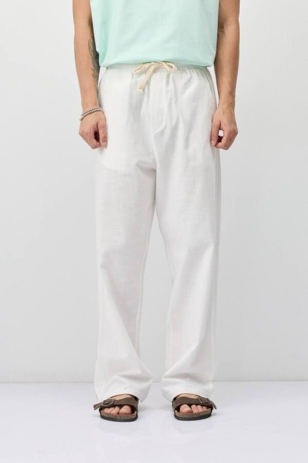 LINEN BAGGY PANT - WHITE