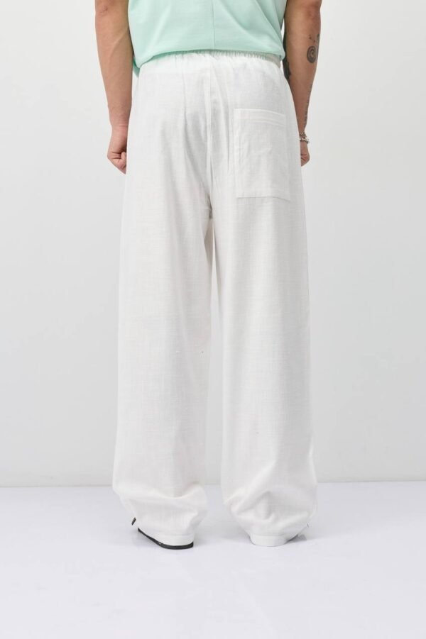 LINEN BAGGY PANT - WHITE