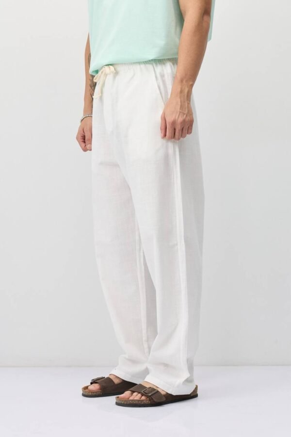 LINEN BAGGY PANT - WHITE