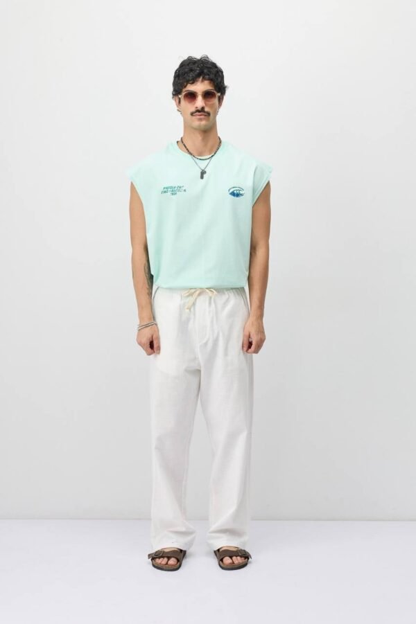 LINEN BAGGY PANT - WHITE